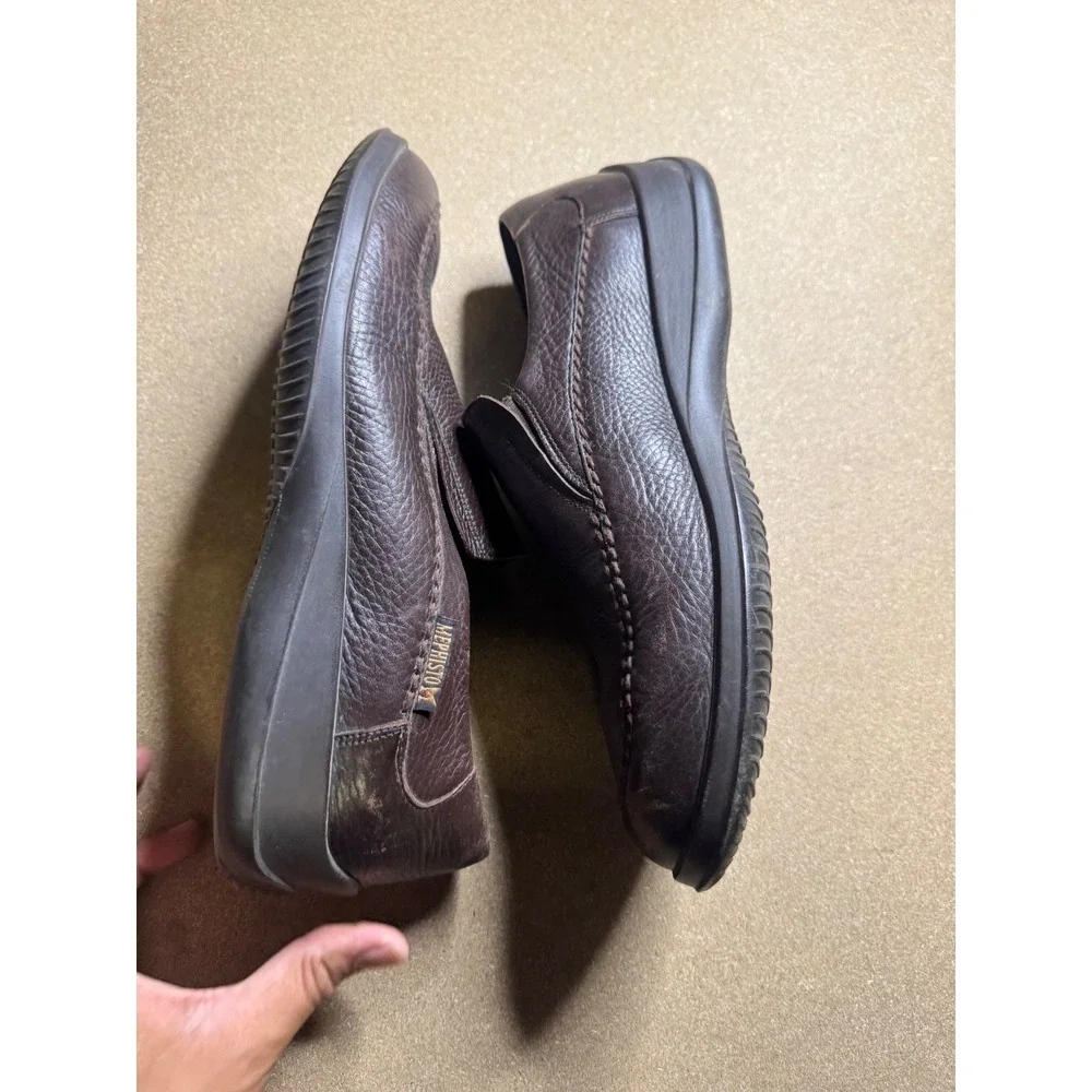 Mephisto Mens Brown Leather Slip On Loafers Walking Shoes Made in France Size 11